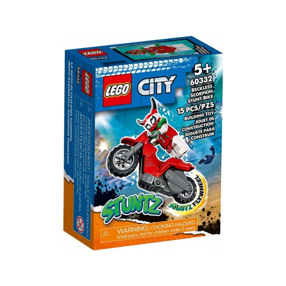 LEGO City Vakmerő skorpió kaszkadőr motorkerékpár 60332 15 darabos