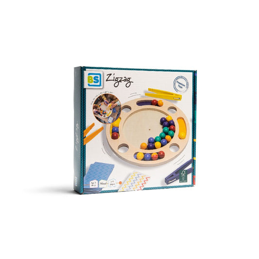 Cikk Cakk Zigzag, fa ügyességi, finommotorika fejlesztő társasjáték, BS Toys GA440