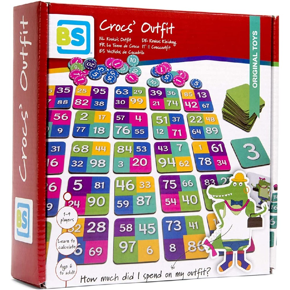 Crocs' Outfits matematikai játék, BS Toys GA369 angol nyelvű társasjáték