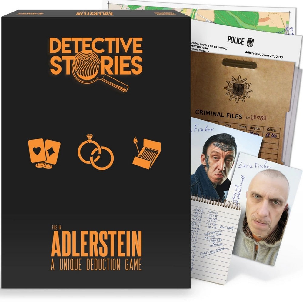 Detective Stories. Case 1 The fire in Adlerstein angol nyelvű társasjáték