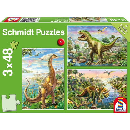 Puzzle: Dinoszauruszok kalandjai (3x48 darab)