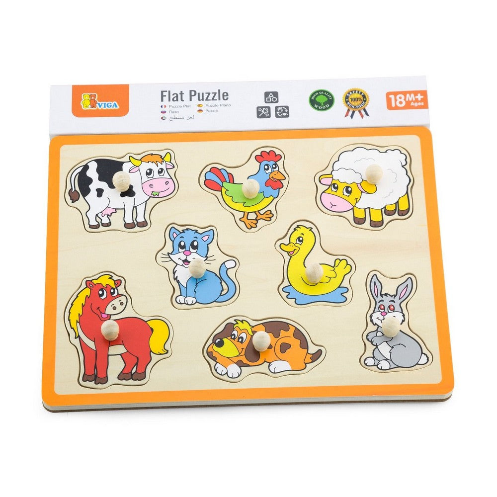 Fogantyús 8 darabos puzzle háziállatok, Viga