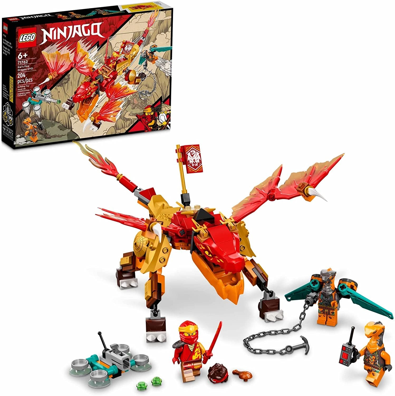 LEGO NINJAGO Kai EVO tűzsárkánya 71762 204 darabos