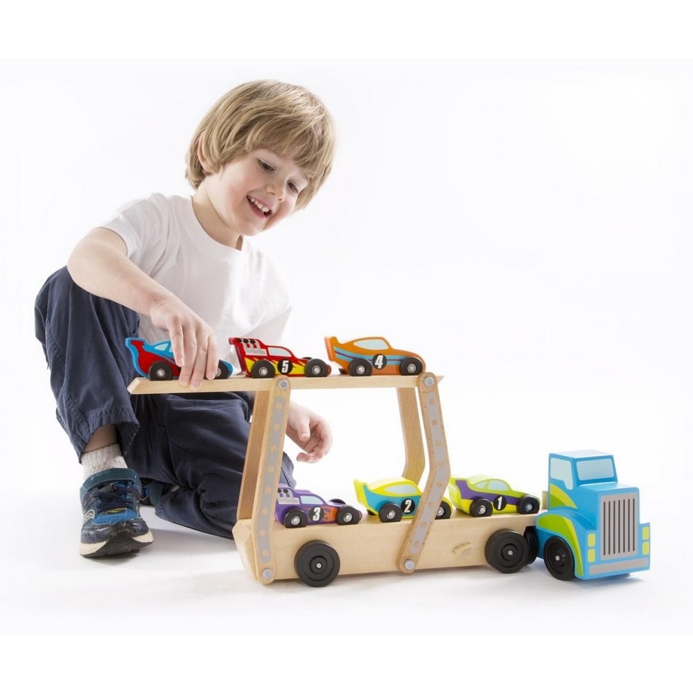 Melissa & Doug Fa jármű, Mega versenyautó szállító