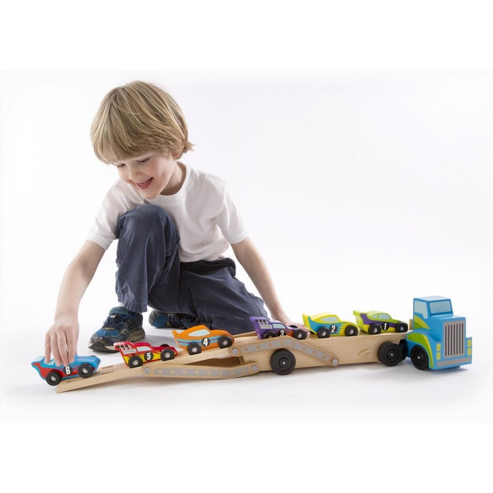 Melissa & Doug Fa jármű, Mega versenyautó szállító