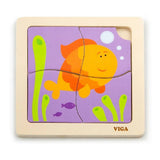 Fa puzzle 4 darabból Hal, Viga