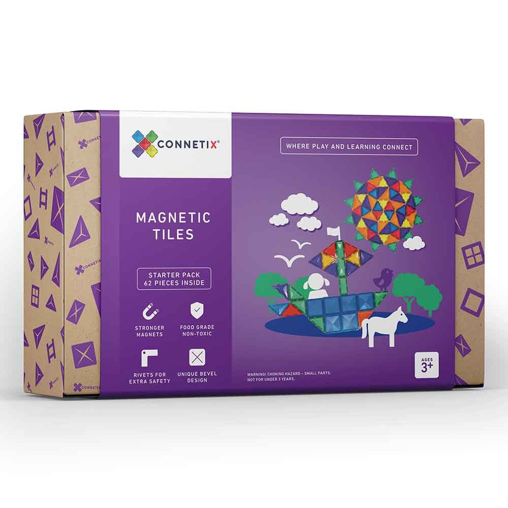 Connetix Magnetic Tiles, Starter Pack 62 darab