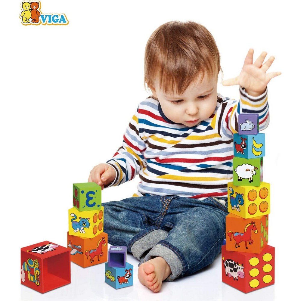 Nesting and Stacking Blocks, egymásra rakható fa kockák, Viga