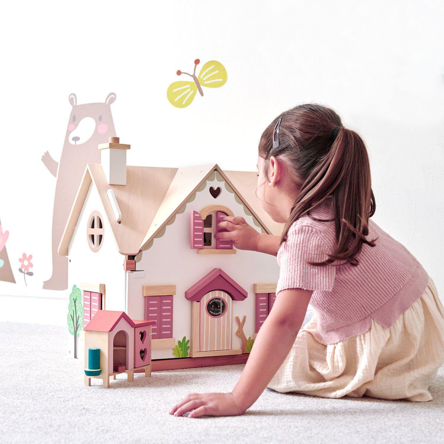Cottontail Cottage babaház, prémium minőségű fából - 13 komponens, retró stílusú bútor - Tender Leaf Toys-Tender Leaf Toys-7-Játszma.ro - A maradandó élmények boltja