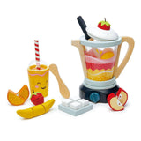 Gyümölcsblender, prémium minőségű fából - Fruity Blender - 22 darab, pohár, gyümölcsök és jégkocka - Tender Leaf Toys