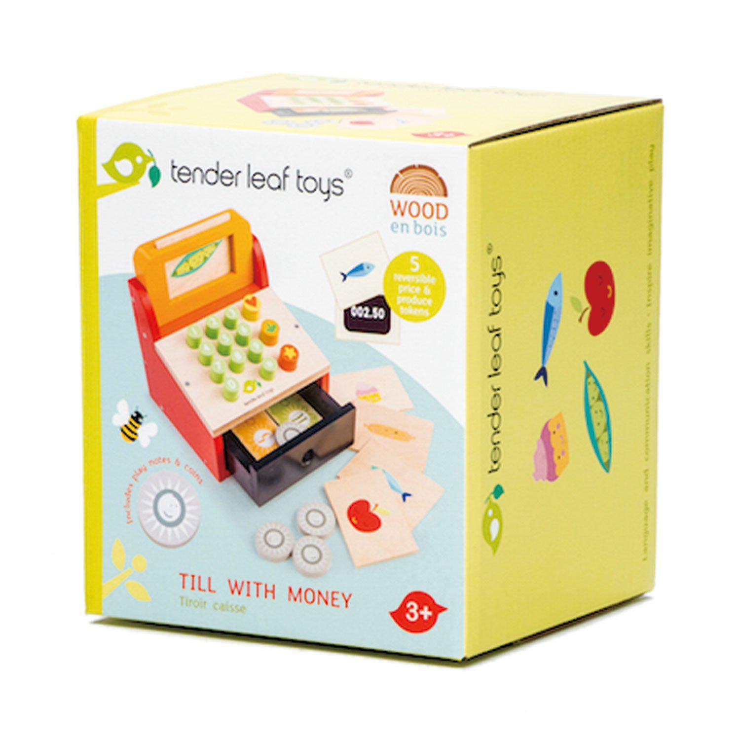 Pénztárgép, prémium minőségű fából - Till with Money - Tender Leaf Toys-Tender Leaf Toys-1-Játszma.ro - A maradandó élmények boltja
