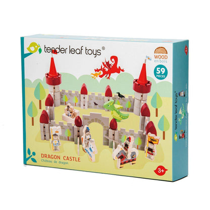 Sárkány kastélya, prémium minőségű fából - Dragon Castle - 59 darab - Tender Leaf Toys-Tender Leaf Toys-1-Játszma.ro - A maradandó élmények boltja