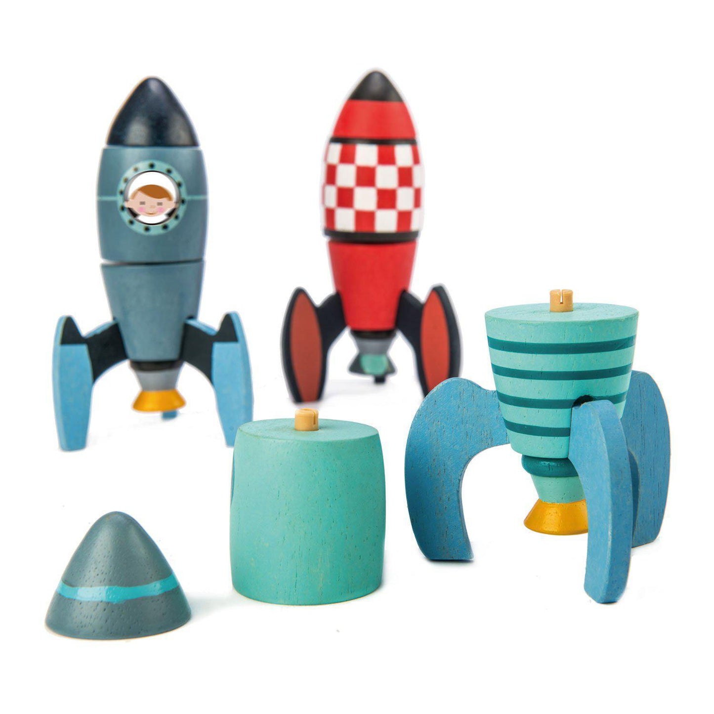 Rakéta, prémium minőségű fából - Rocket Construction - 18 darab - Tender Leaf Toys-Tender Leaf Toys-4-Játszma.ro - A maradandó élmények boltja