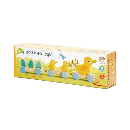 Vontatható kisrucás vonat, prémium minőségű fából - Pull Along Ducks - 9 darab - Tender Leaf Toys-Tender Leaf Toys-1-Játszma.ro - A maradandó élmények boltja