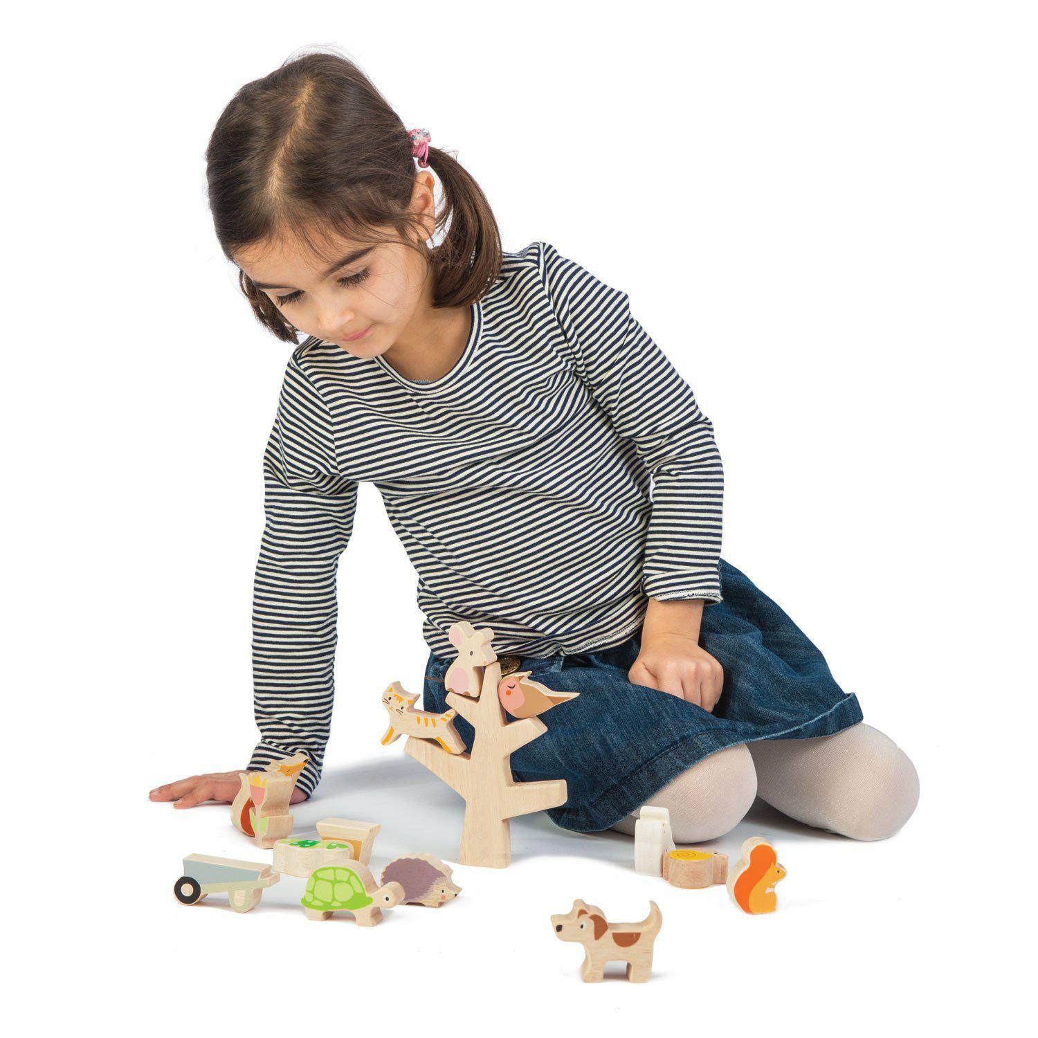 Fán lakó állatok, prémium minőségű fából - Stacking Garden Friends - 16 darab - Tender Leaf Toys-Tender Leaf Toys-4-Játszma.ro - A maradandó élmények boltja