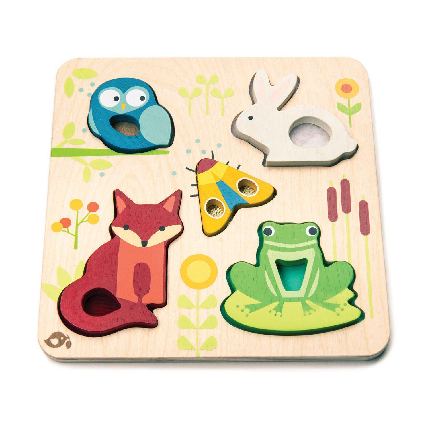 Oktató tapinthatós erdei állatok puzzle, prémium minőségű fából - Touchy Feely Animals - Tender Leaf Toys-Tender Leaf Toys-1-Játszma.ro - A maradandó élmények boltja