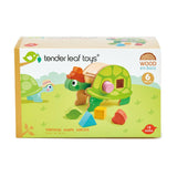 Formaválogatós teknősbéka, 6 darabos szett fából, Tender Leaf Toys