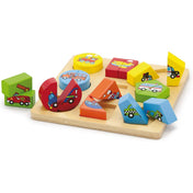 Fából készült fa puzzle járművekkel oktató fajáték gyerekeknek, Viga