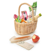 Fonott bevásárlókosár fa kiegészitőkkel Tender Leaf Toys TL8286