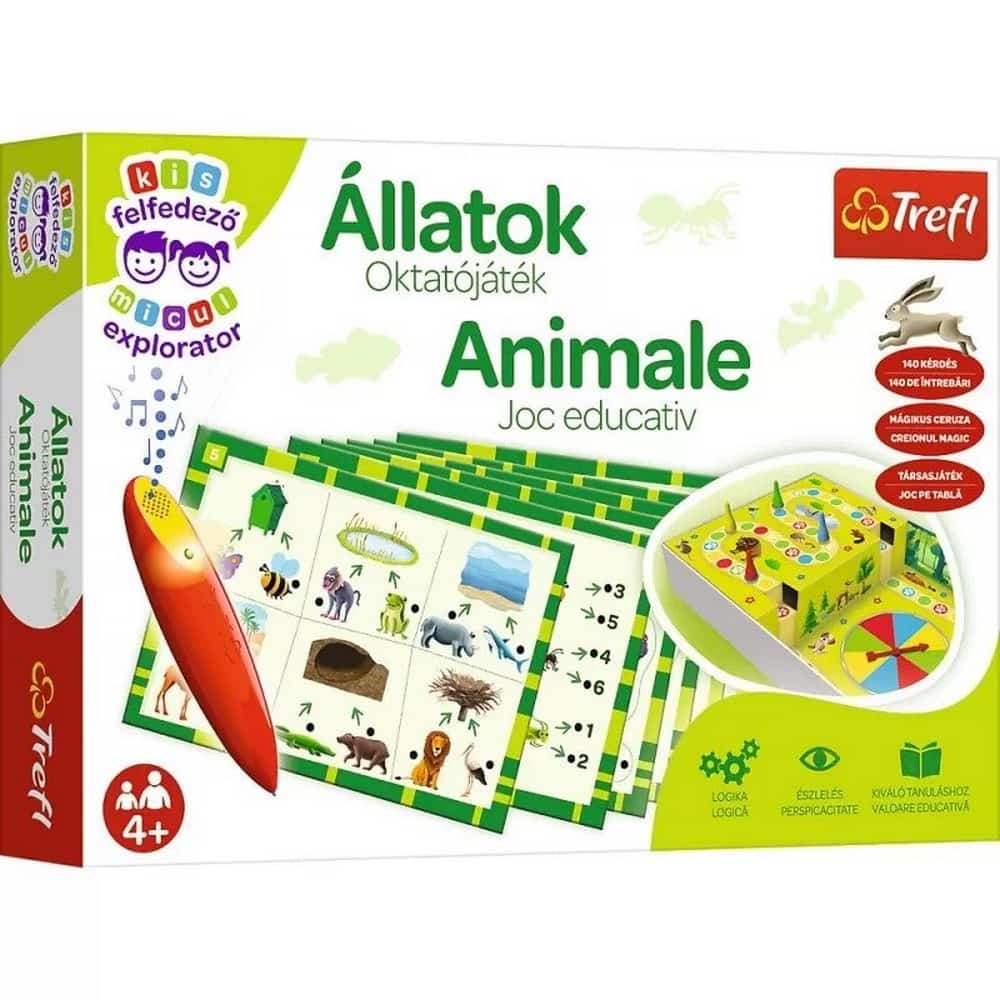 Állatok oktatójáték mágikus tollal többnyelvű társasjáték