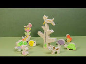 Fán lakó állatok, prémium minőségű fából - Stacking Garden Friends - 16 darab - Tender Leaf Toys
