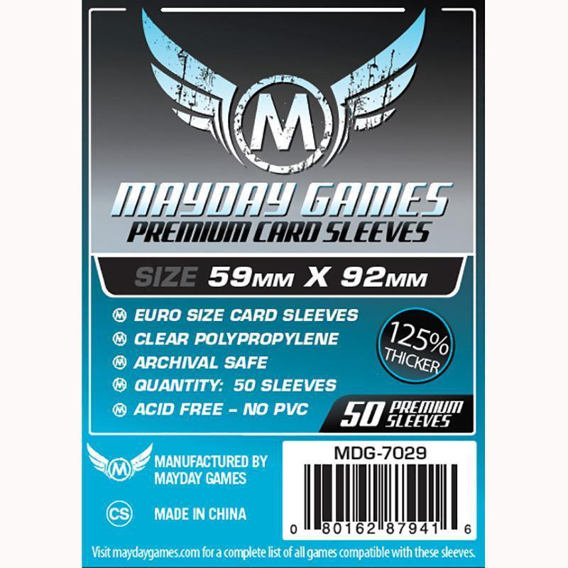 Mayday Euro Premium kártyavédő (50 db) 59mm x 92mm-Mayday-1-Játszma.ro - A maradandó élmények boltja