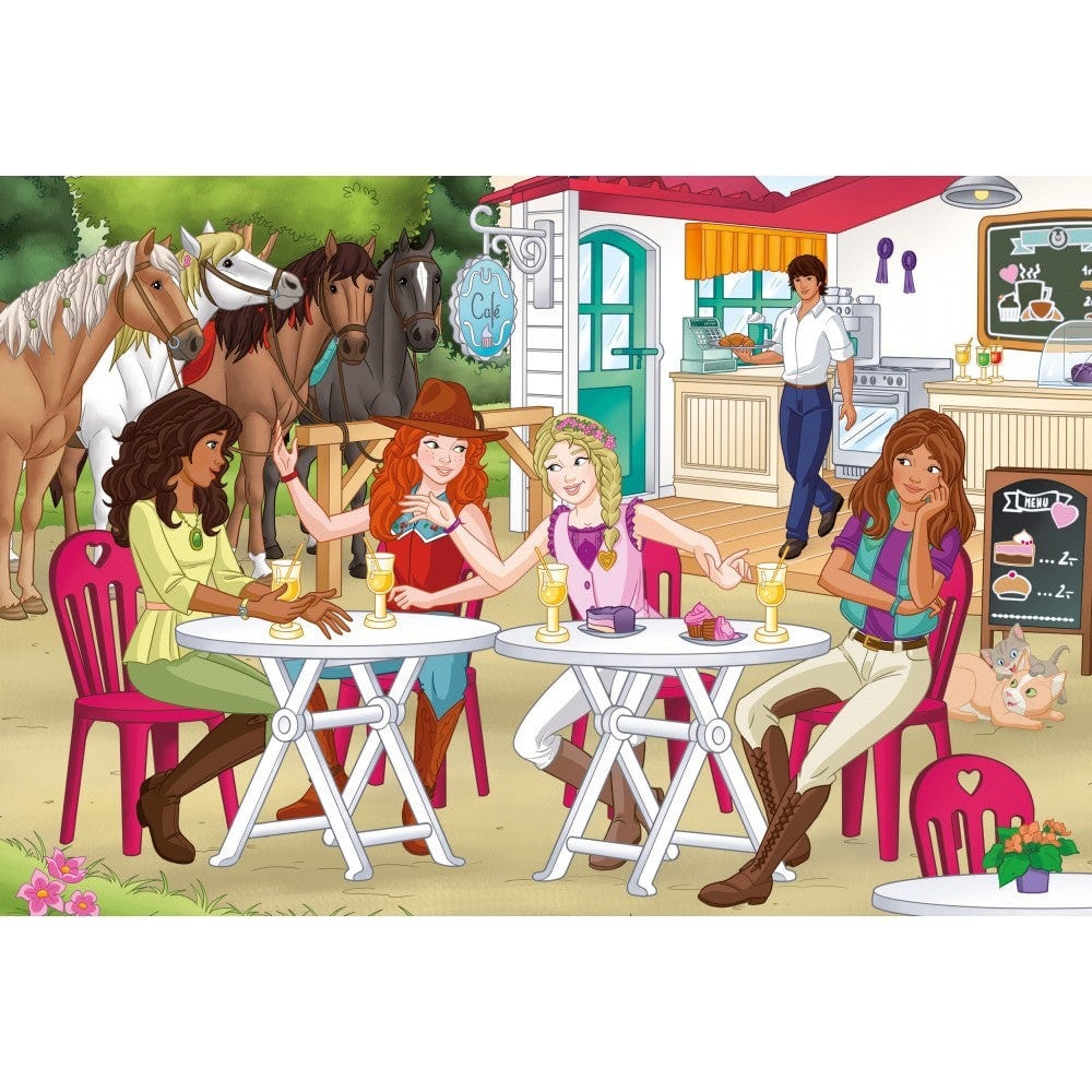 Puzzle Schmidt: Schleich - Horse Club, 4 az 1-ben (2x60, 2x100), fémdobozban