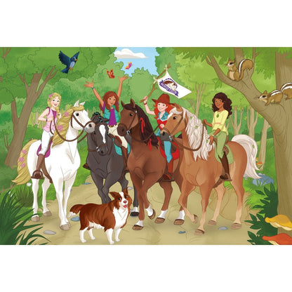 Puzzle Schmidt: Schleich - Horse Club, 4 az 1-ben (2x60, 2x100), fémdobozban