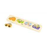 Fa fogantyús formaberakó 4 darabos puzzle, Járművek, Viga