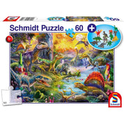 Puzzle Schmidt: Dinoszauruszok, 60 darabos + Ajándék dinoszaurusz figurák